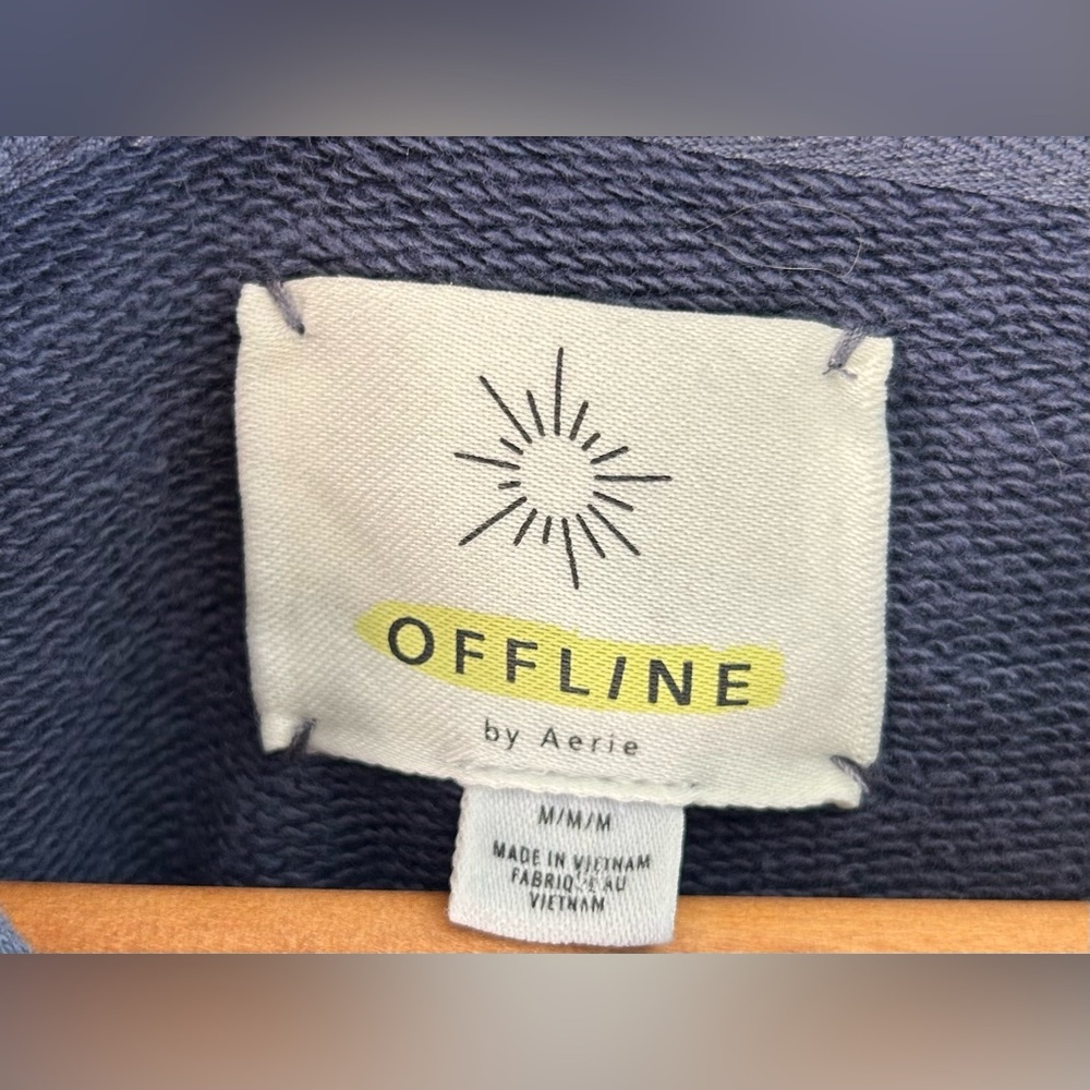 Offline by Aerie Women's Size M Hoodie Pullover Sweater Oversized Flowy Blue EUC - Picture 6 of 8